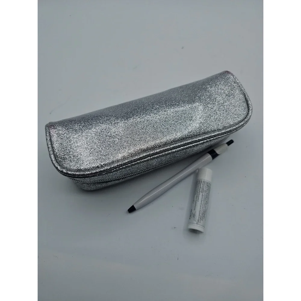 Morphe x Jaclyn Hill Silver Glitter Cosmetic Makeup Bag Zip Pouch Travel Case
